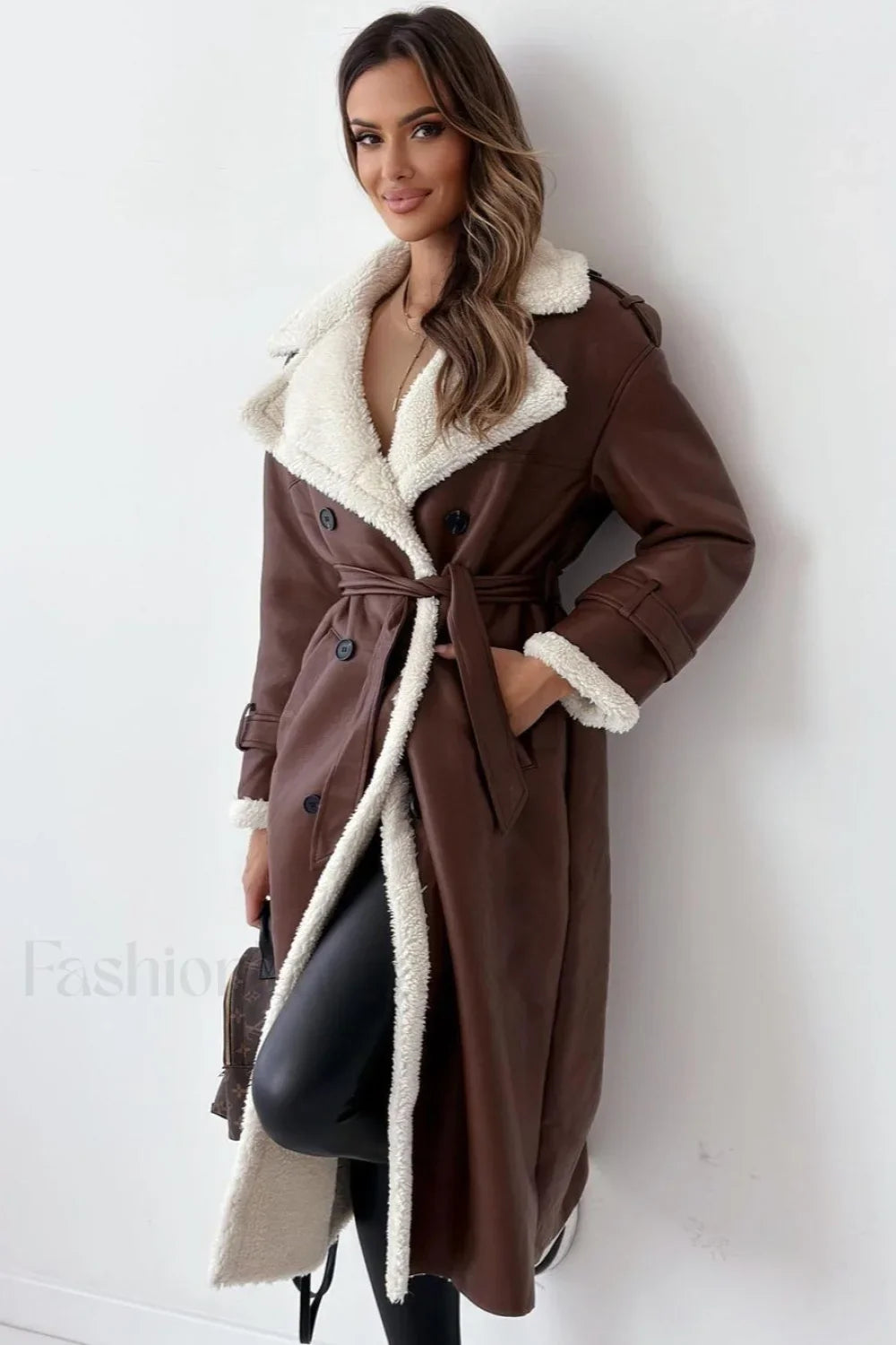 Reversible Fleece Stand Collar Coat