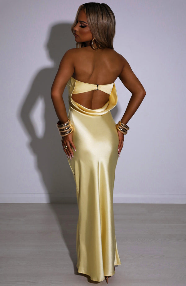 Satin Strapless Straight Neck Bias Cut Bodycon Maxi Dress 12