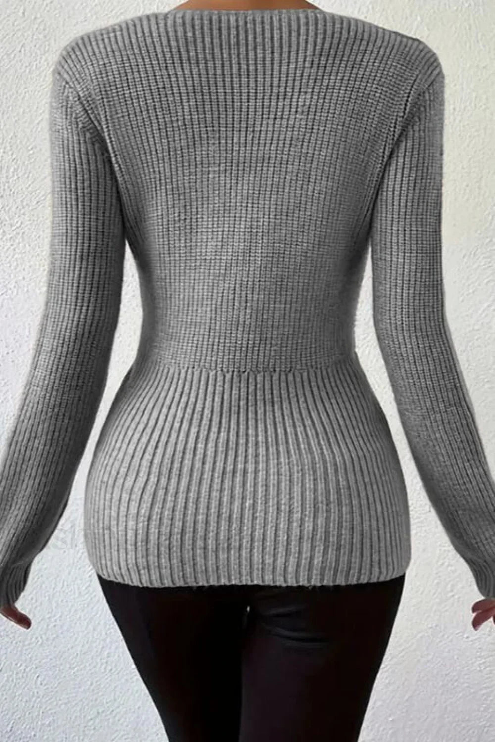 Ribbed Slim Fit Pullover Sweater