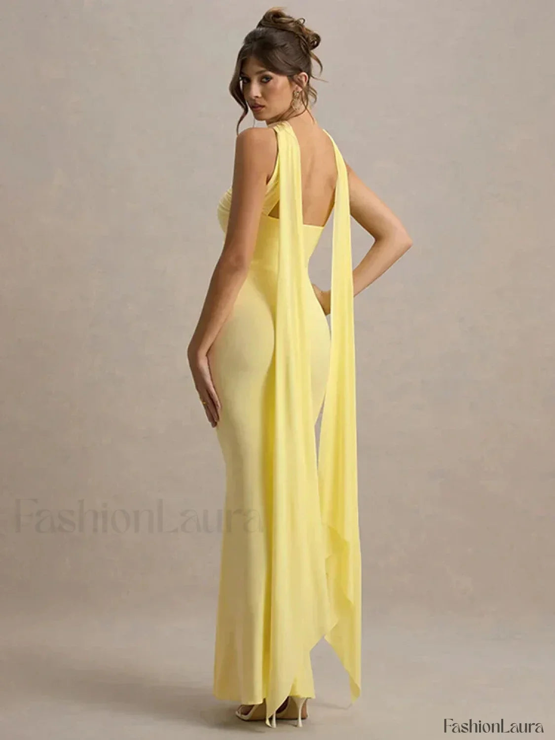 Ribbon Strapless Pleated Maxi Dress