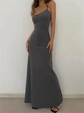 Square Neck Spaghetti Strap Slip Maxi Dress 2