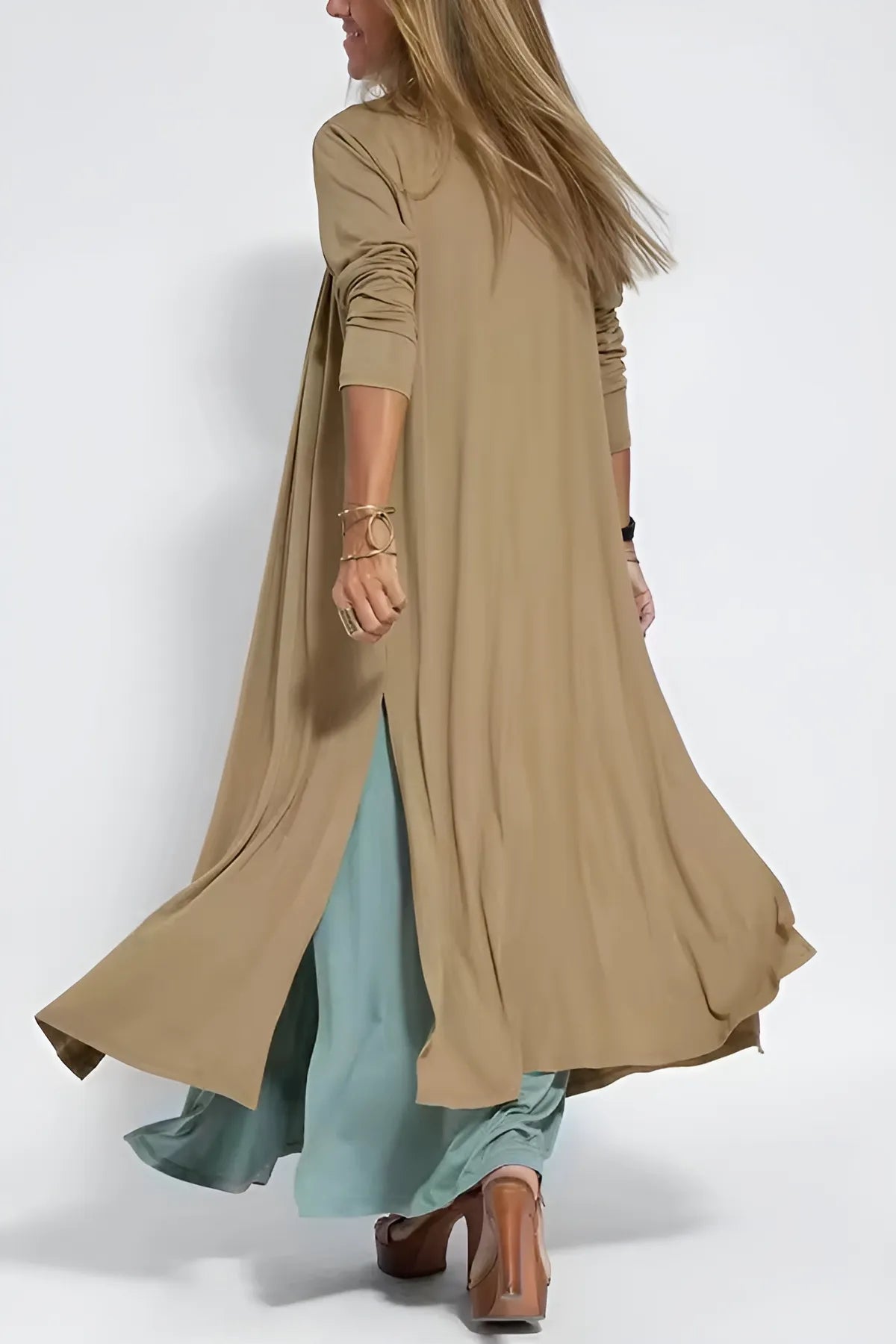 Sleeveless Maxi Dress and Duster Cardigan Two Piece Set 8