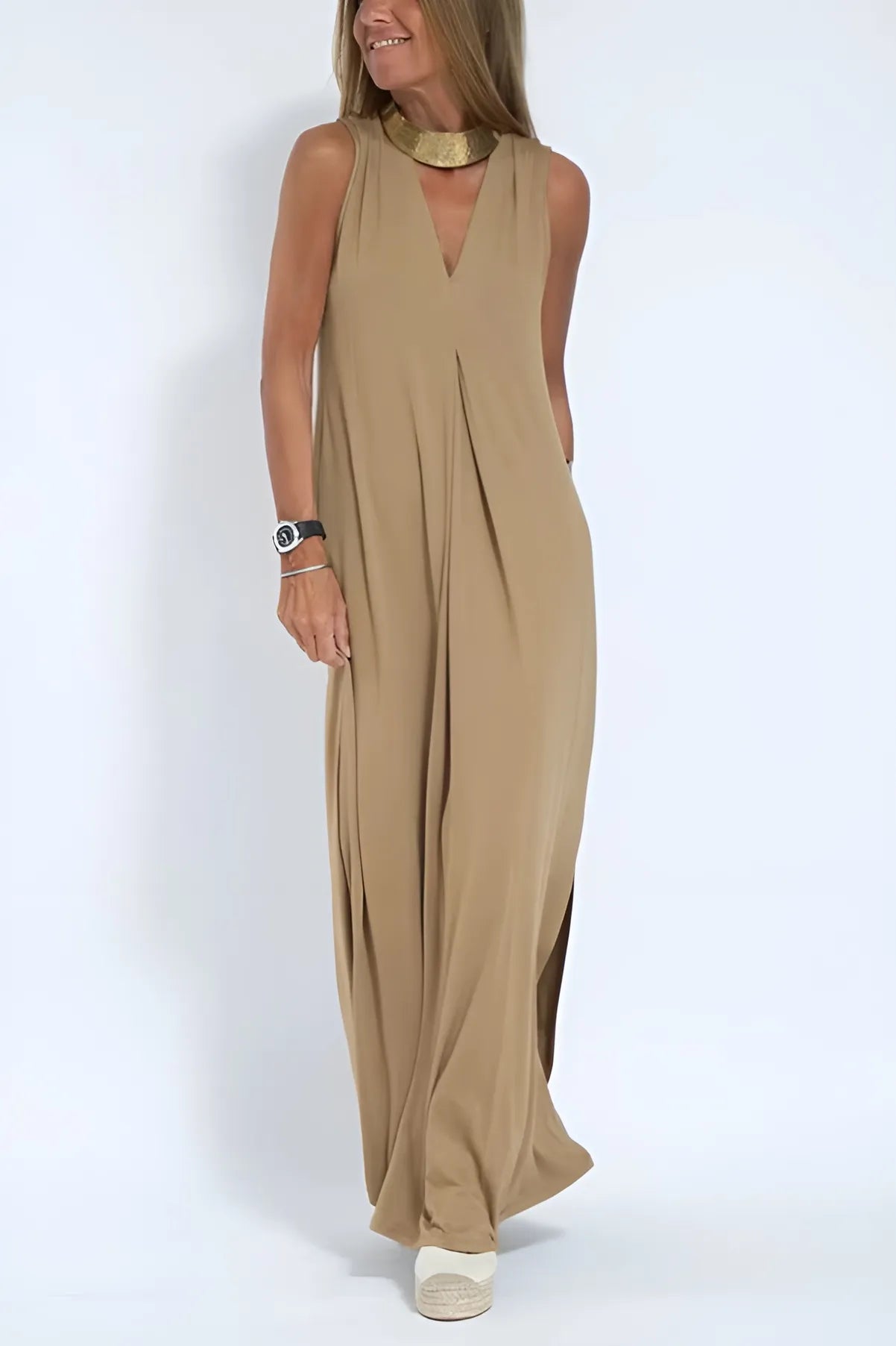 Sleeveless Maxi Dress and Duster Cardigan Two Piece Set 15