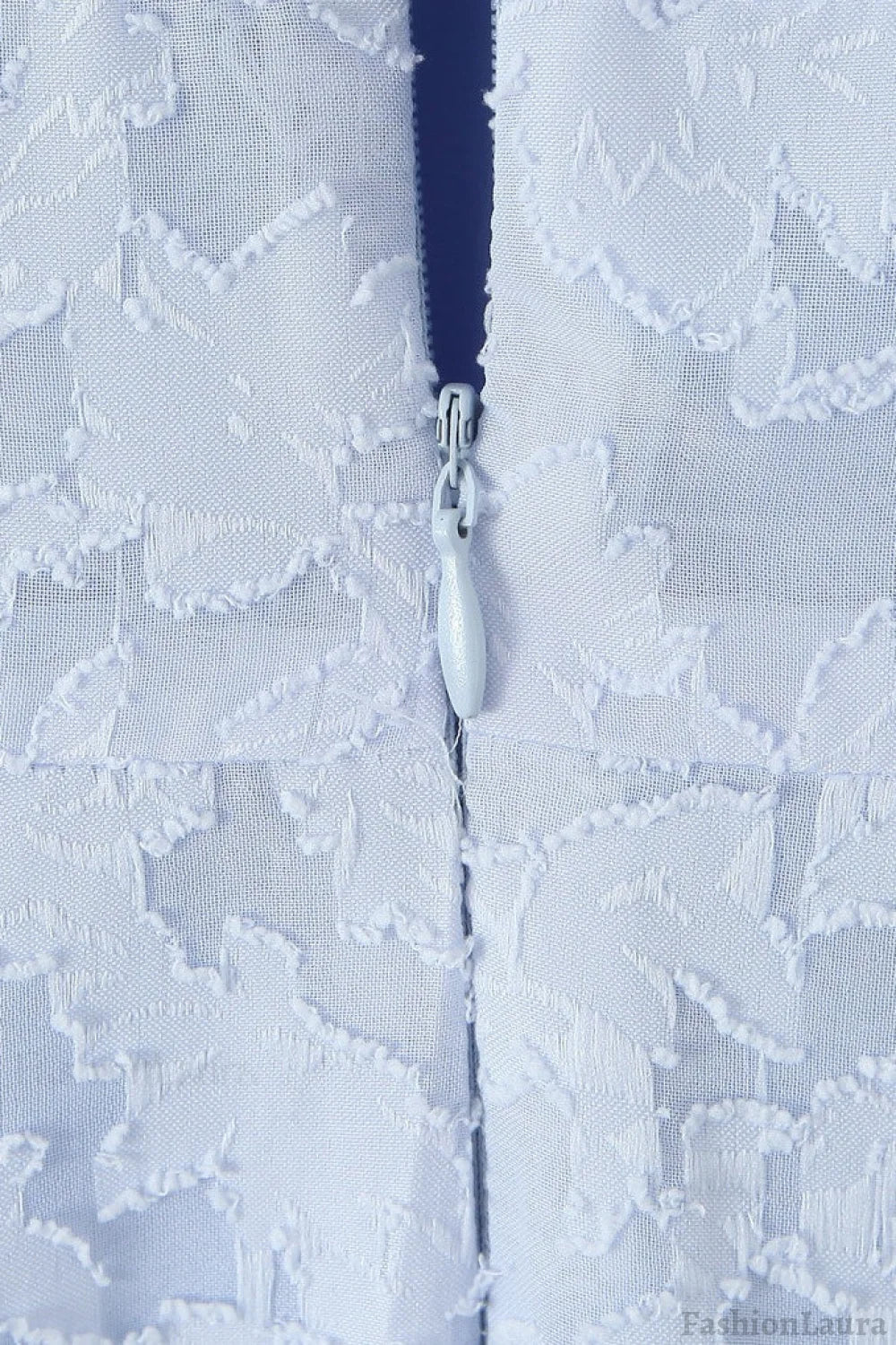 Romantic Blue Halter Jacquard Party Dress