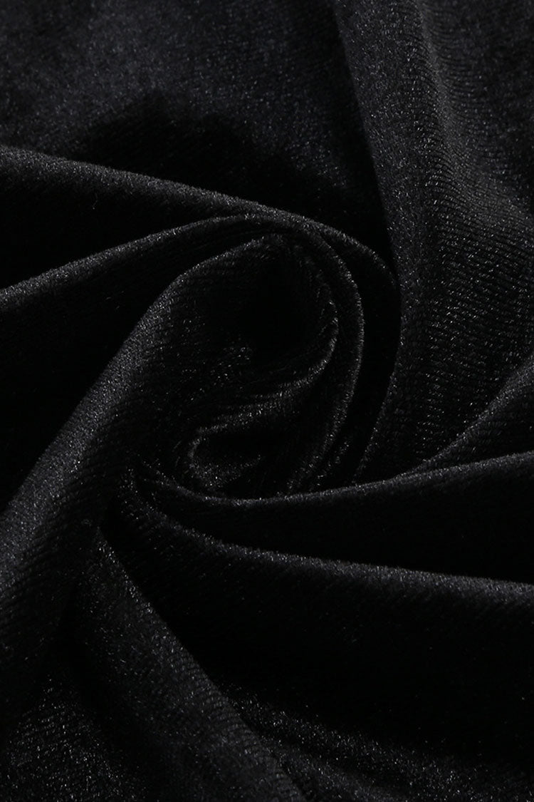 Romantic Bow Trim Rosette Off Shoulder Velvet Fishtail Evening Maxi Dress