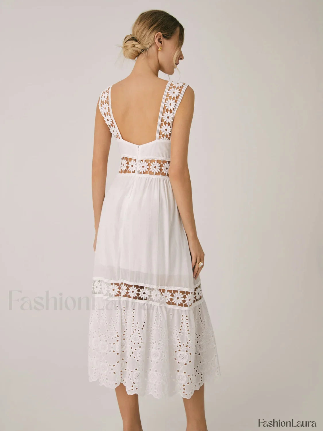 Romantic Lace Graceful Patchwork Midi Dress