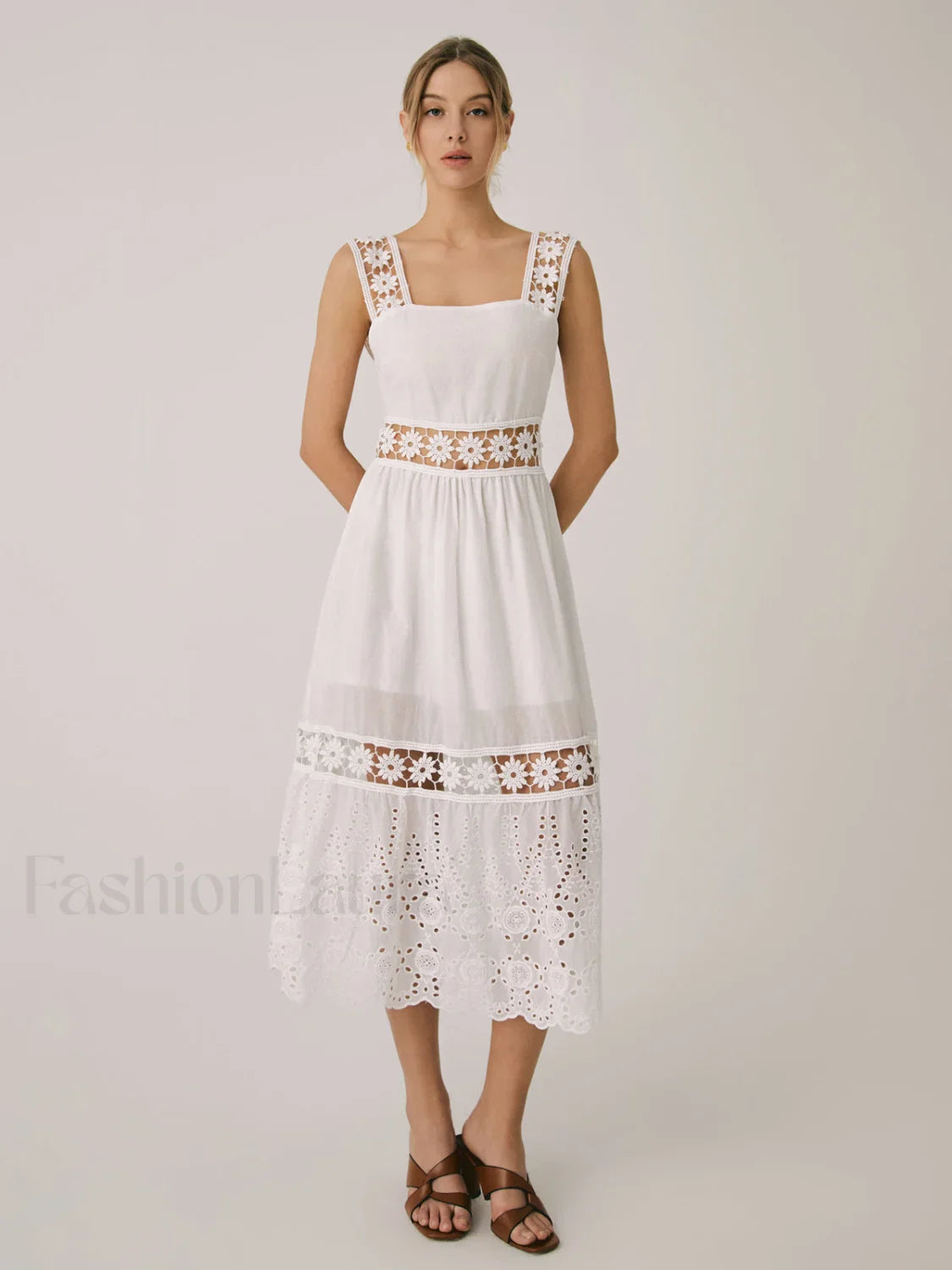 Romantic Lace Graceful Patchwork Midi Dress