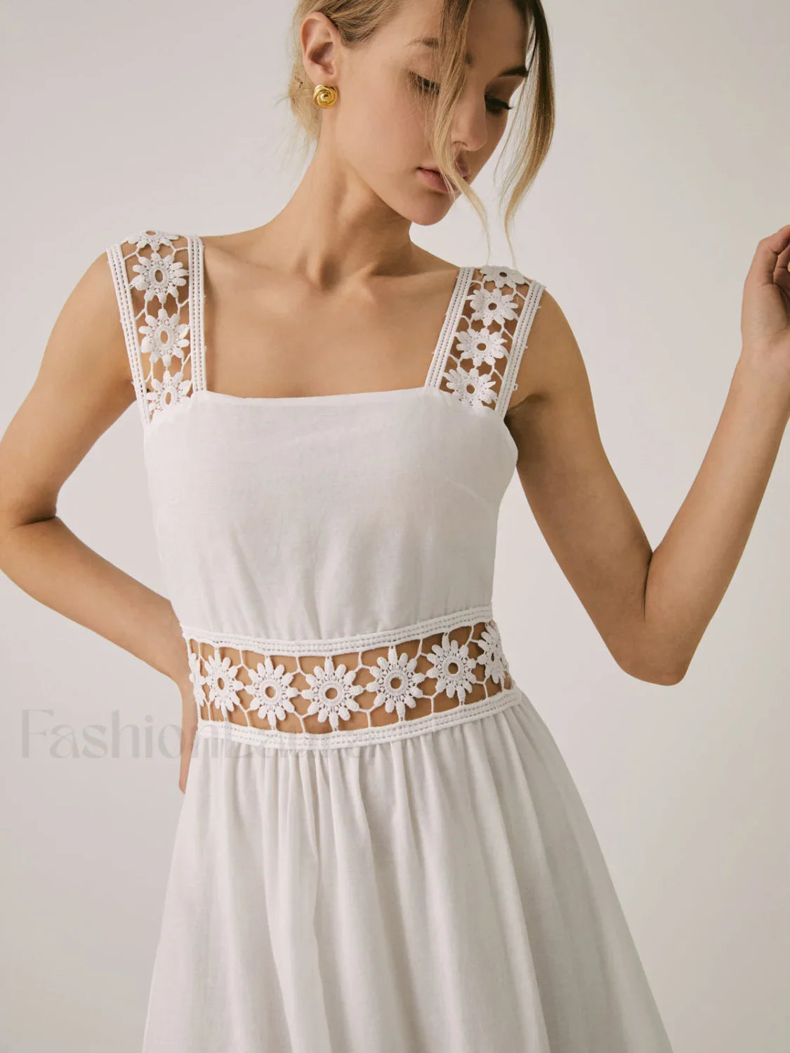 Romantic Lace Graceful Patchwork Midi Dress