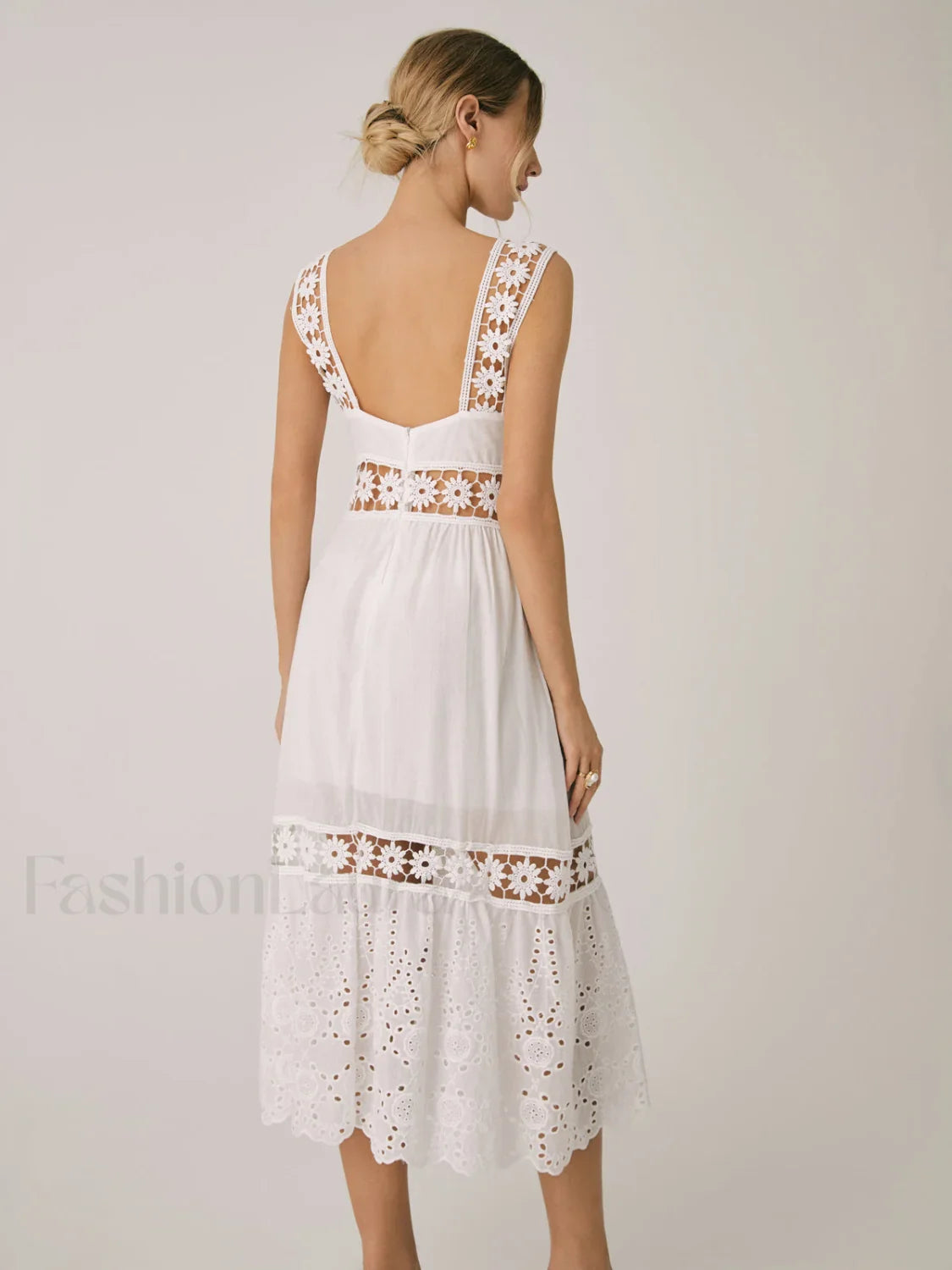 Romantic Lace Graceful Patchwork Midi Dress