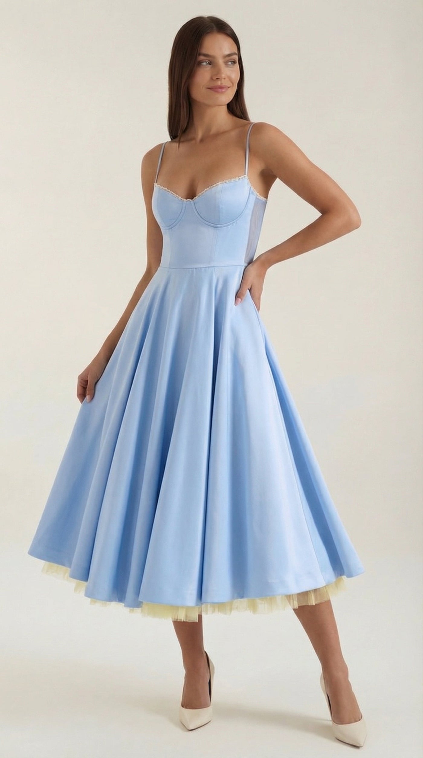 Sweetheart Corset Fit and Flare Midi Dress 11