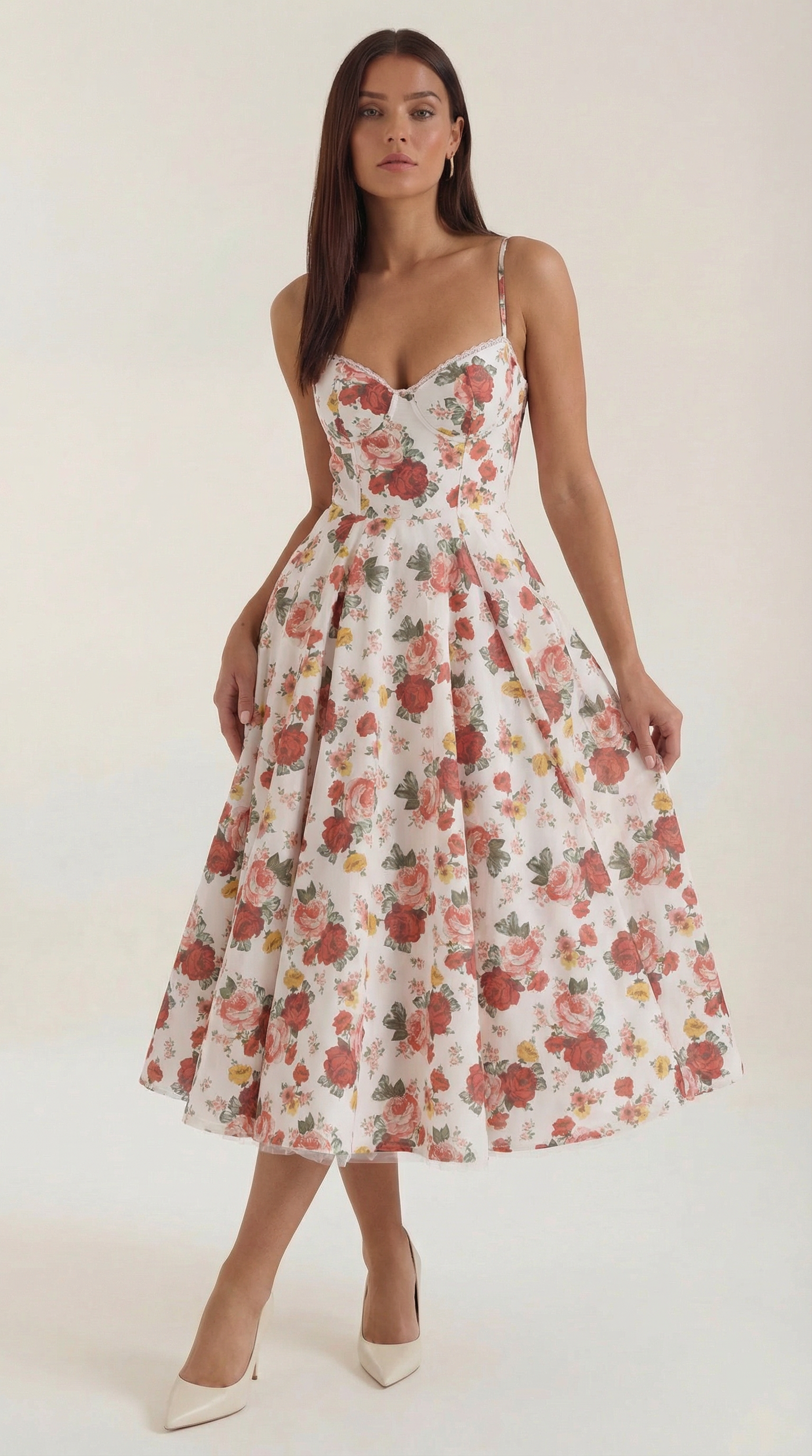 Sweetheart Corset Fit and Flare Midi Dress 31