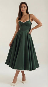 Sweetheart Corset Fit and Flare Midi Dress 6