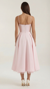 Sweetheart Corset Fit and Flare Midi Dress 29