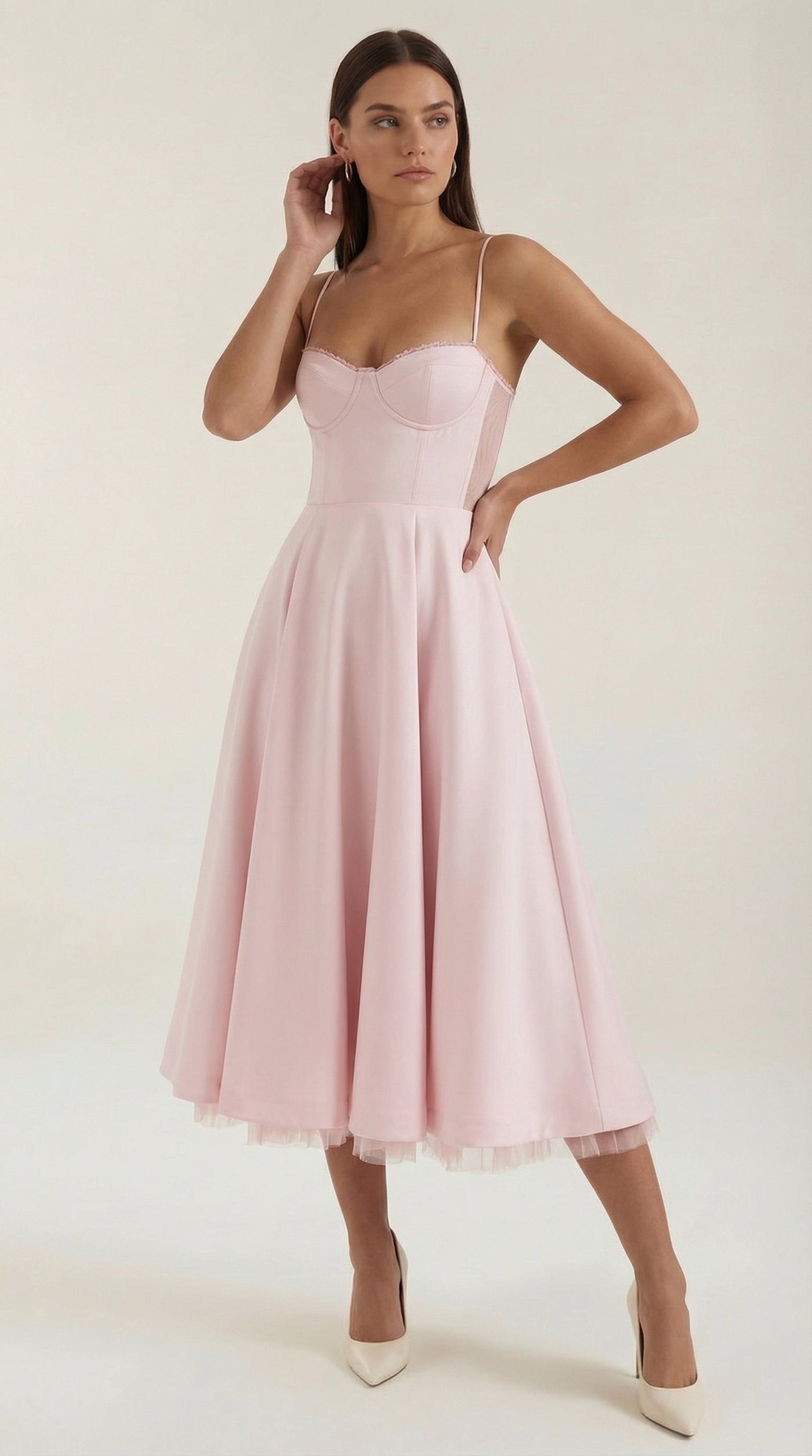 Sweetheart Corset Fit and Flare Midi Dress 26