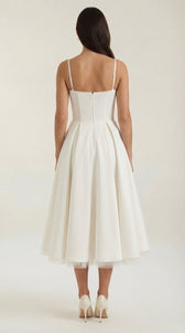 Sweetheart Corset Fit and Flare Midi Dress 4