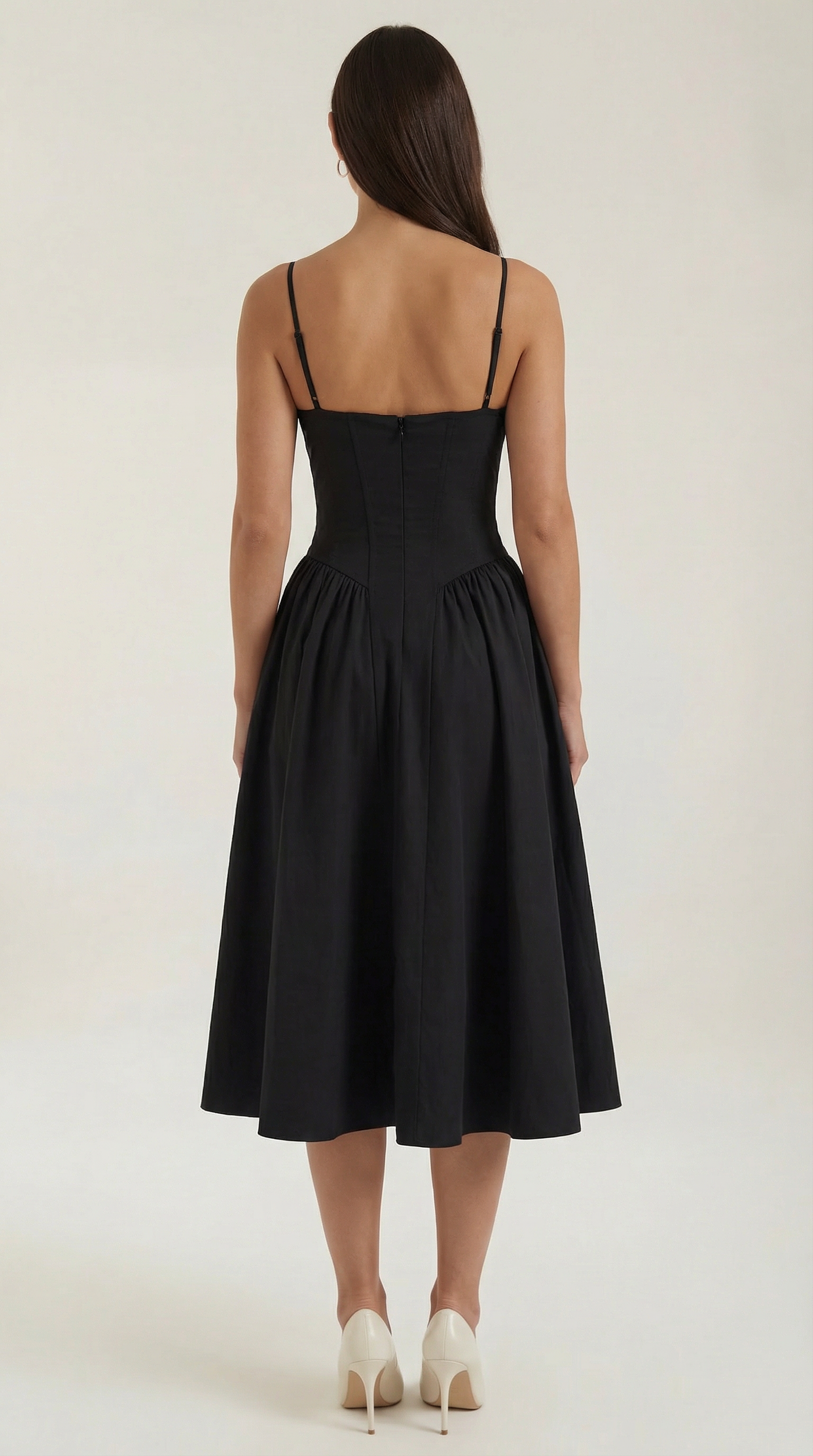 Floral Sweetheart Corset A-Line Midi Dress 9