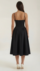 Floral Sweetheart Corset A-Line Midi Dress 9