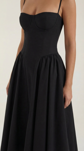 Floral Sweetheart Corset A-Line Midi Dress 8