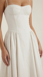 Floral Sweetheart Corset A-Line Midi Dress 13