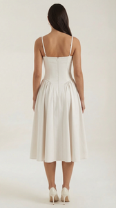 Floral Sweetheart Corset A-Line Midi Dress 14