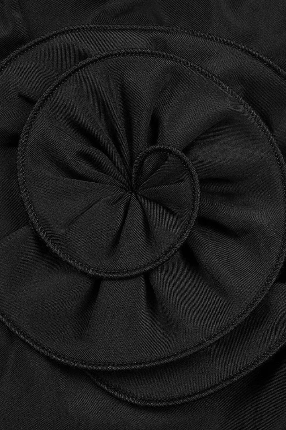 Rose-appliqu茅 Ruched Stylish Jersey Minidress