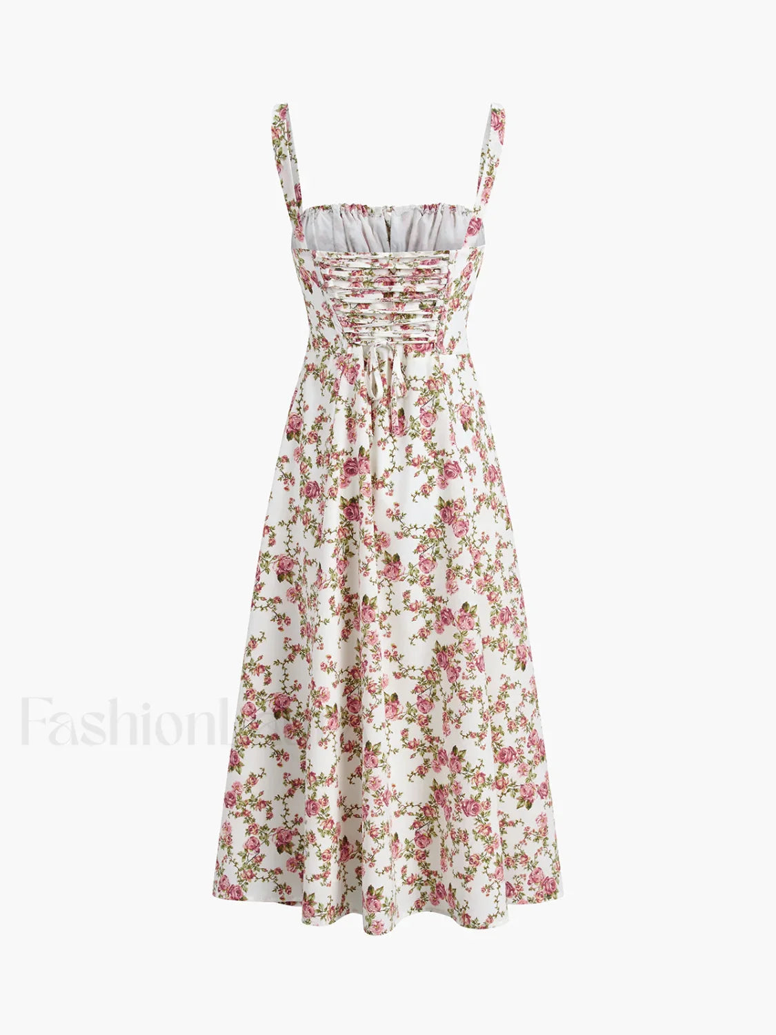 Rosebud Floral Graceful Midi Sundress