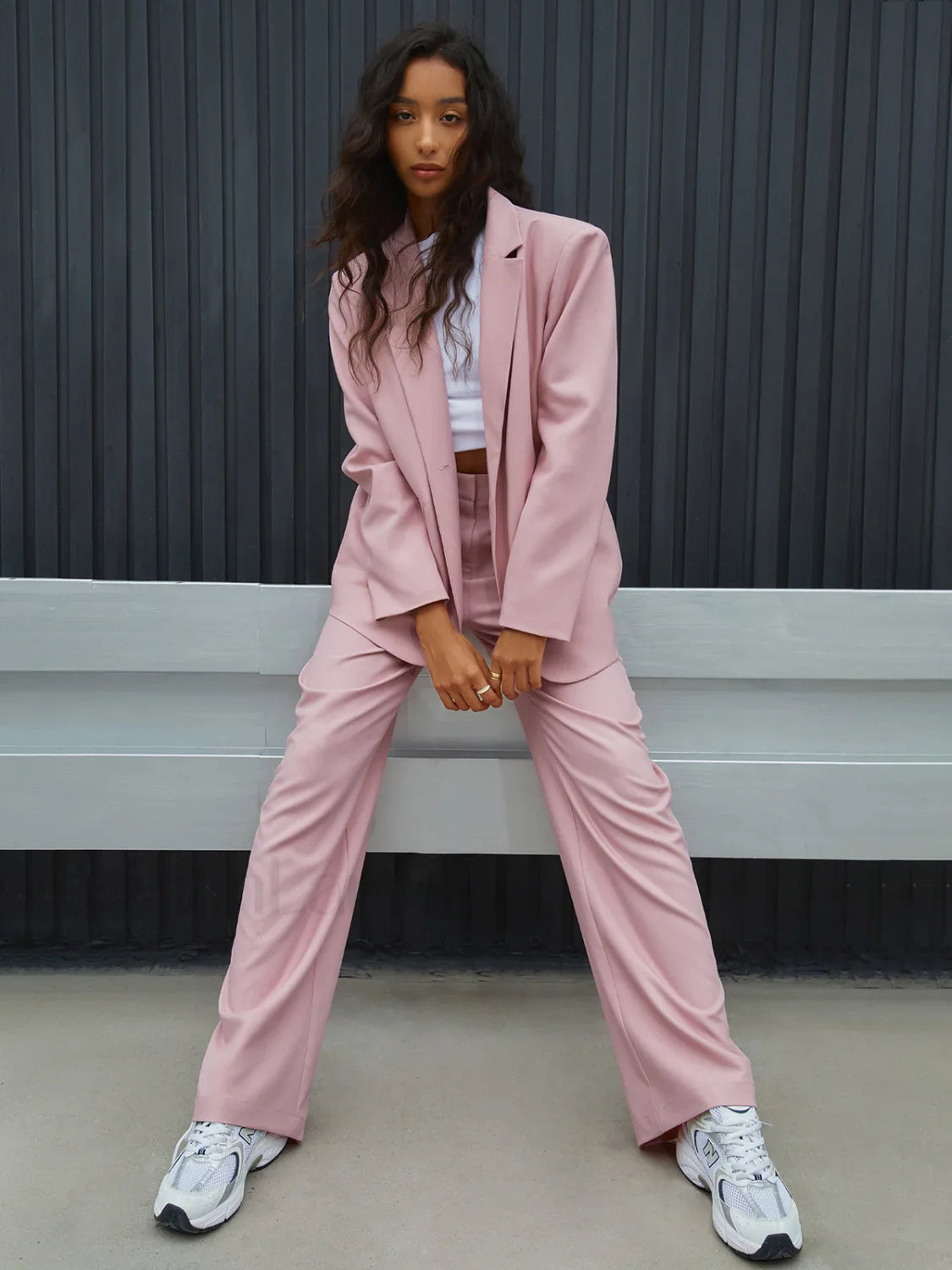 Rosy Glow Pockets Trendy Wide Leg Pants