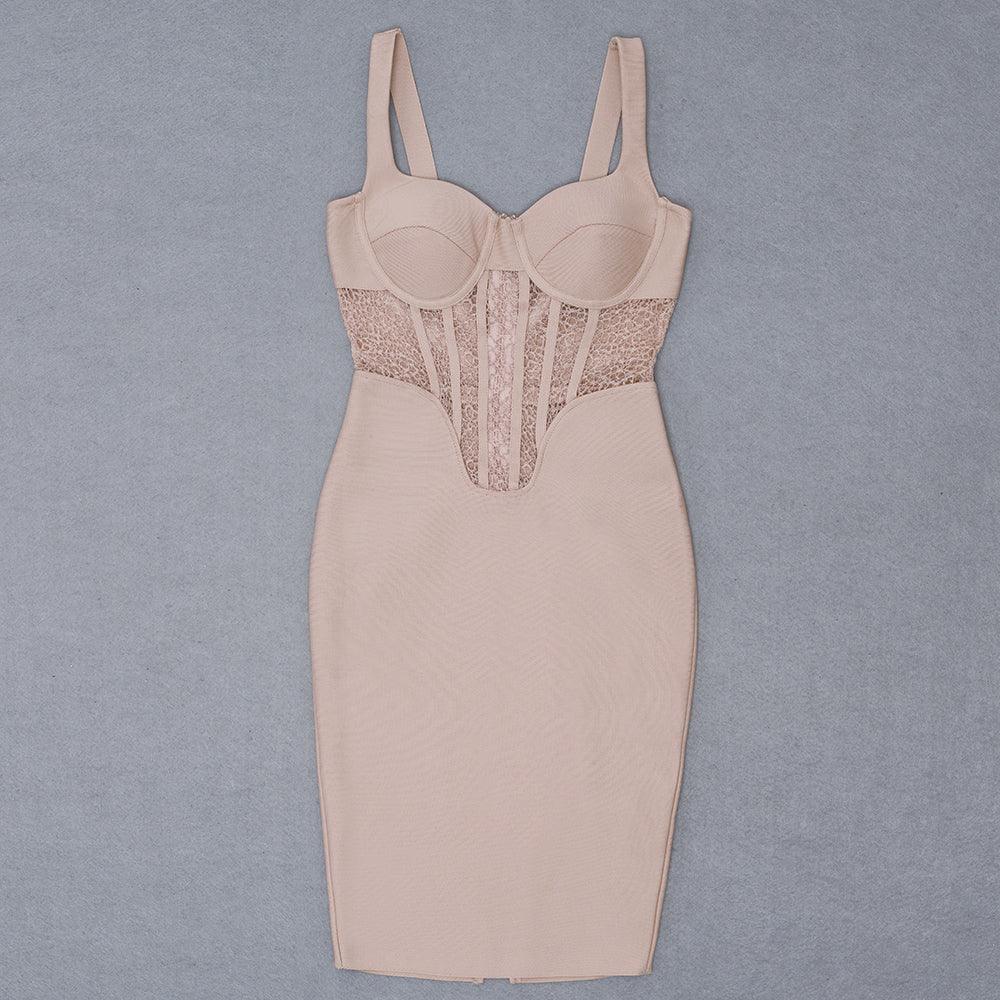 Rosy Insert Lace Sleeveless Dress