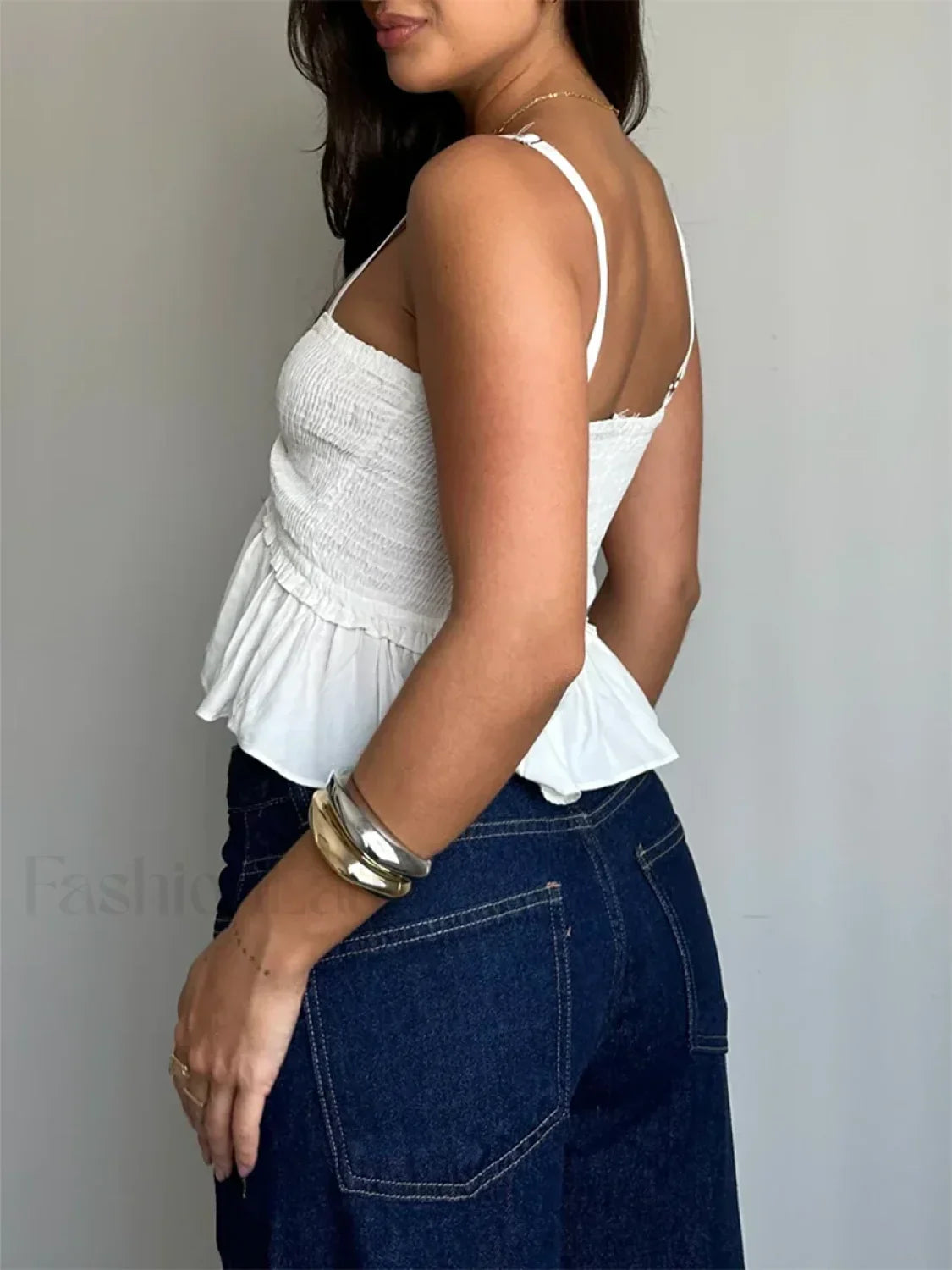 Ruched Babydoll Sweetheart Crop Top