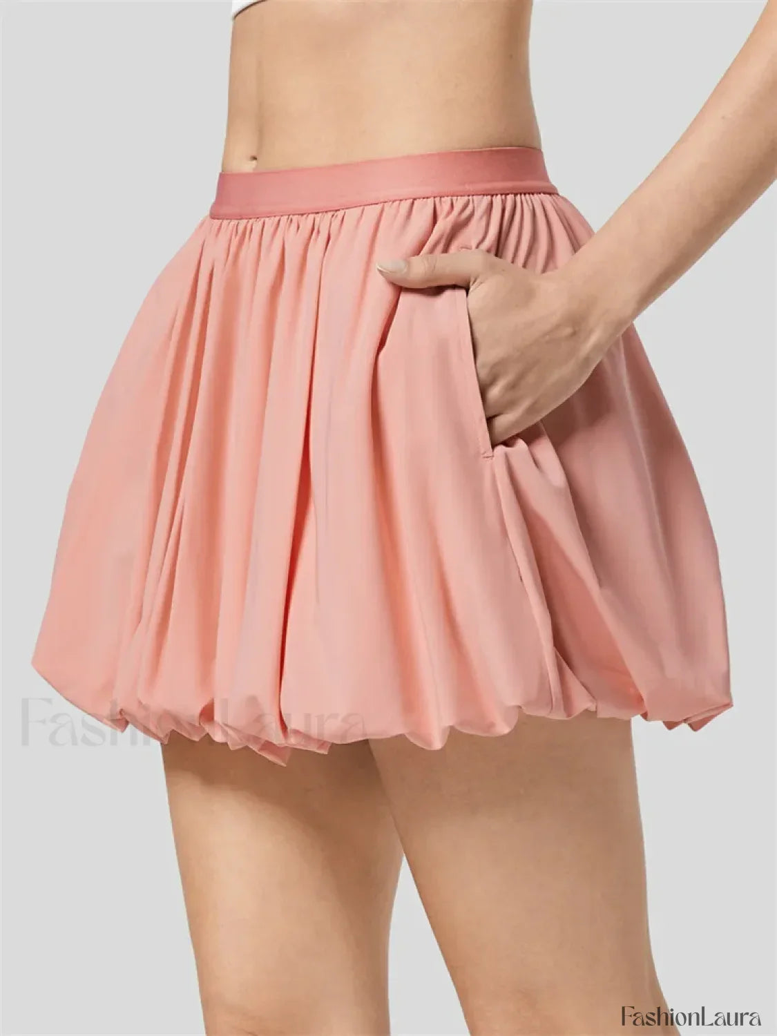 Ruched Pleated A-Line Mini Skirt