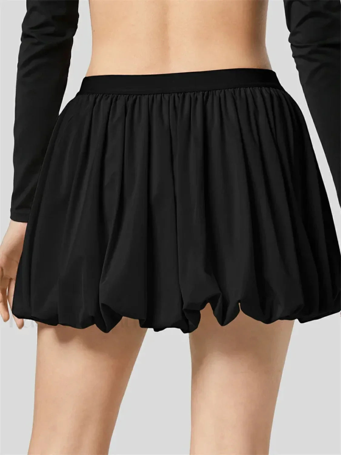Ruched Pleated A-Line Mini Skirt
