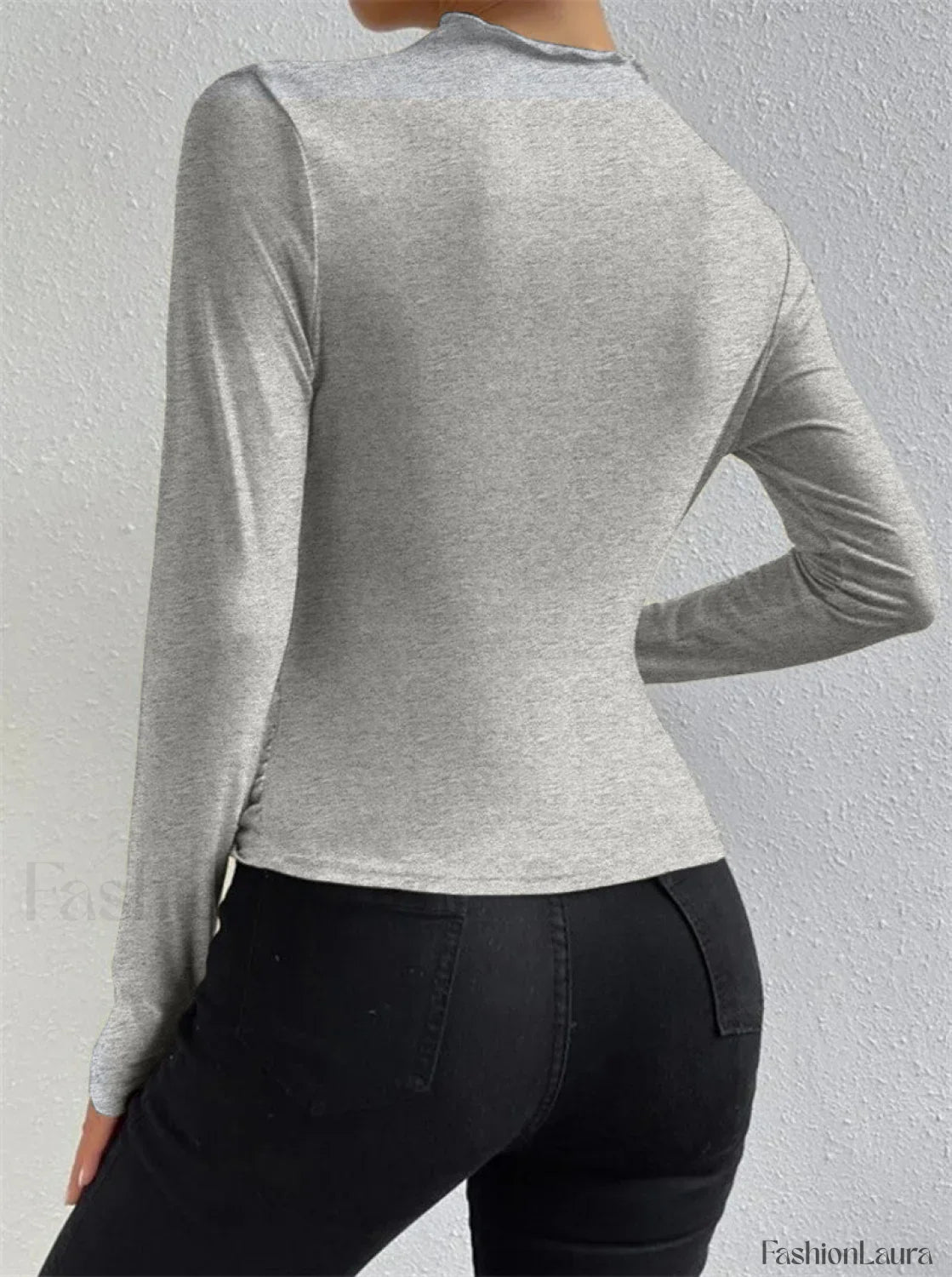 Ruching Long Sleeve Shirt