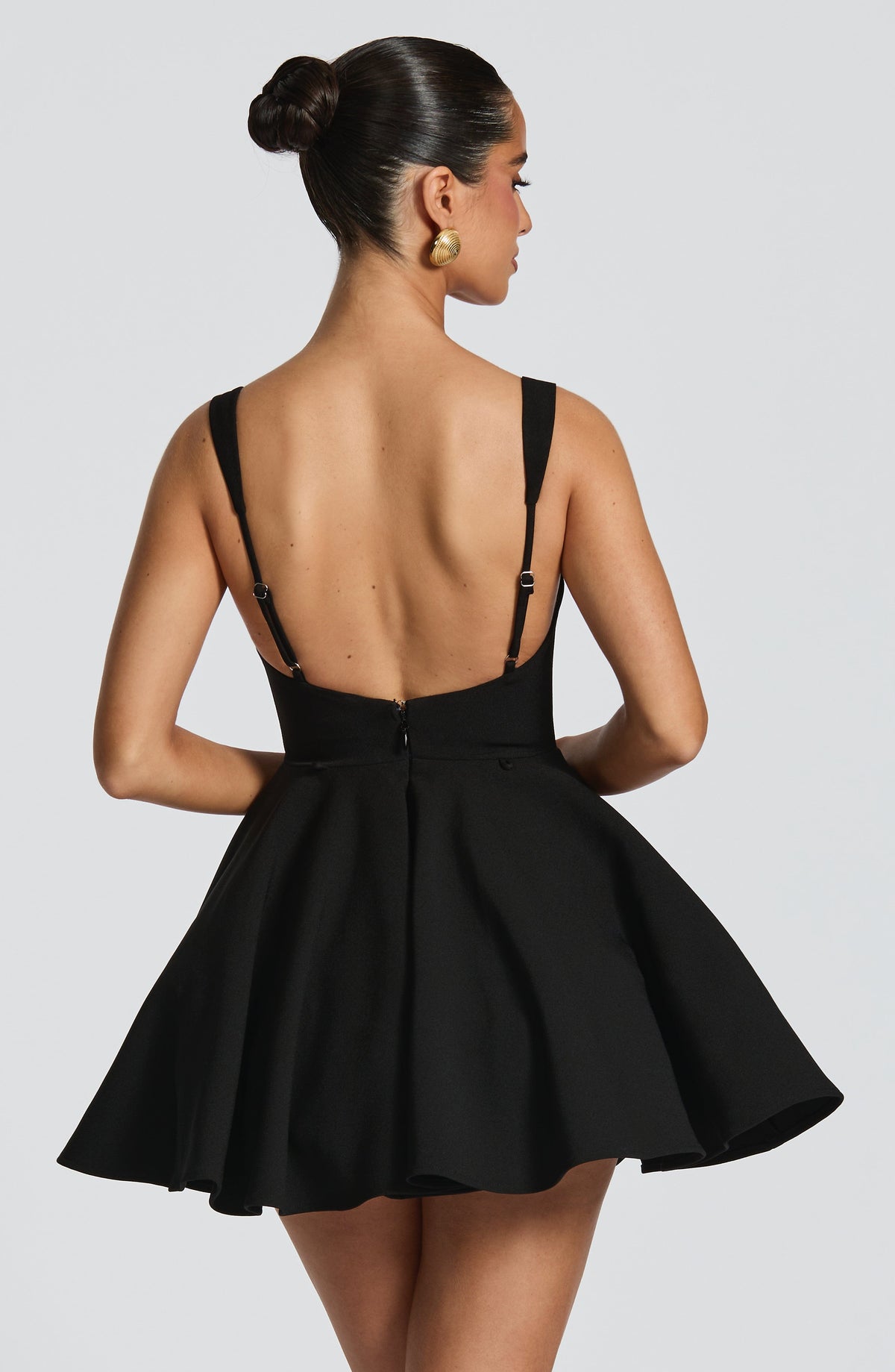 Square Neck Corset Bodice Oversized Back Bow Skater Mini Dress 4