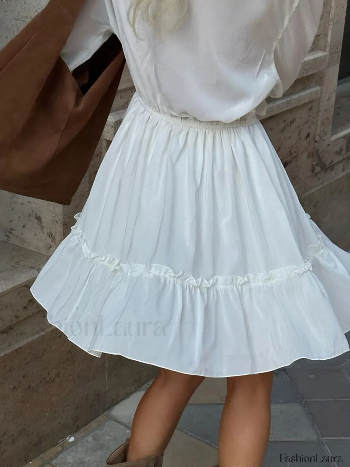 Ruffle Collar Graceful Short Dress