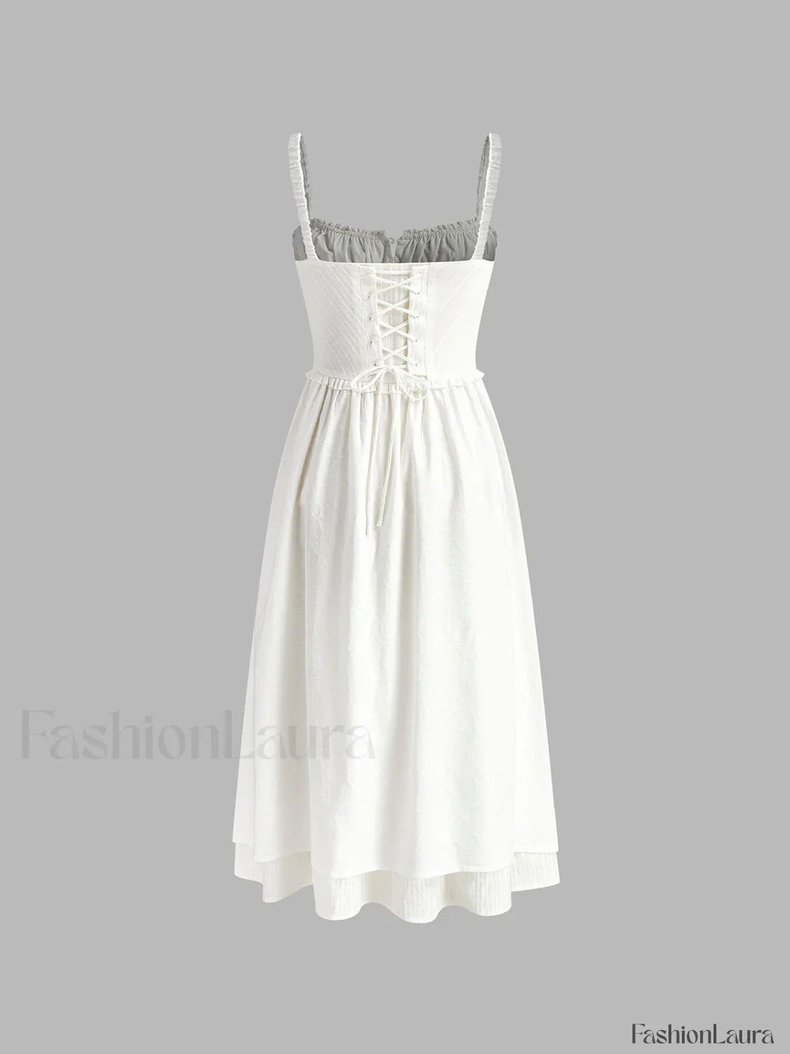 Ruffle Hem Cami Plain Midi Dress