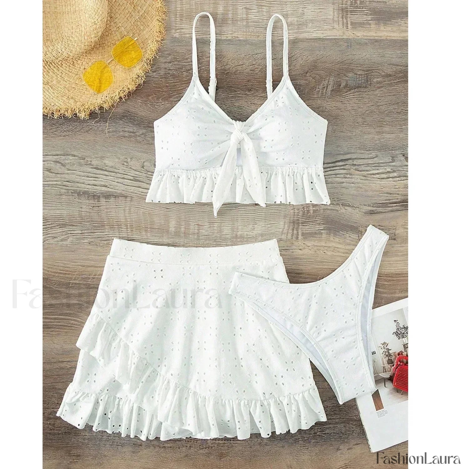 Ruffle Two-Piece Three Piece Set