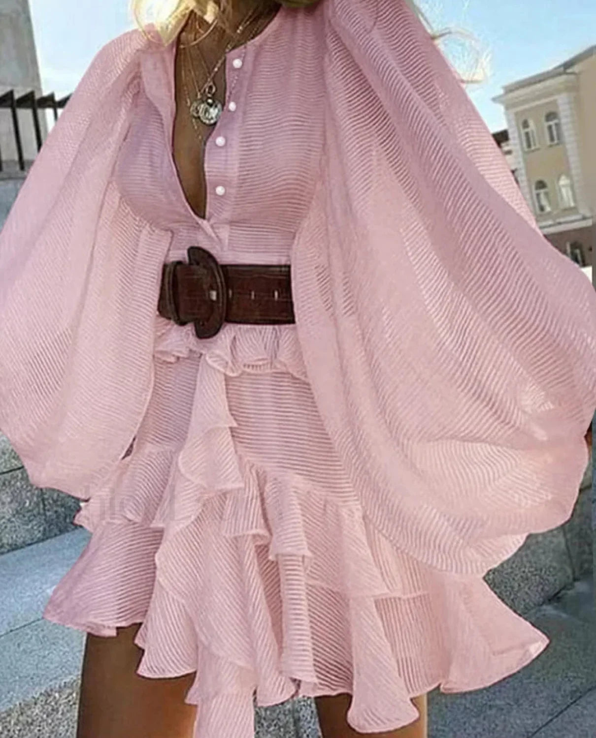 Ruffled Multi-Layer Boho Dress