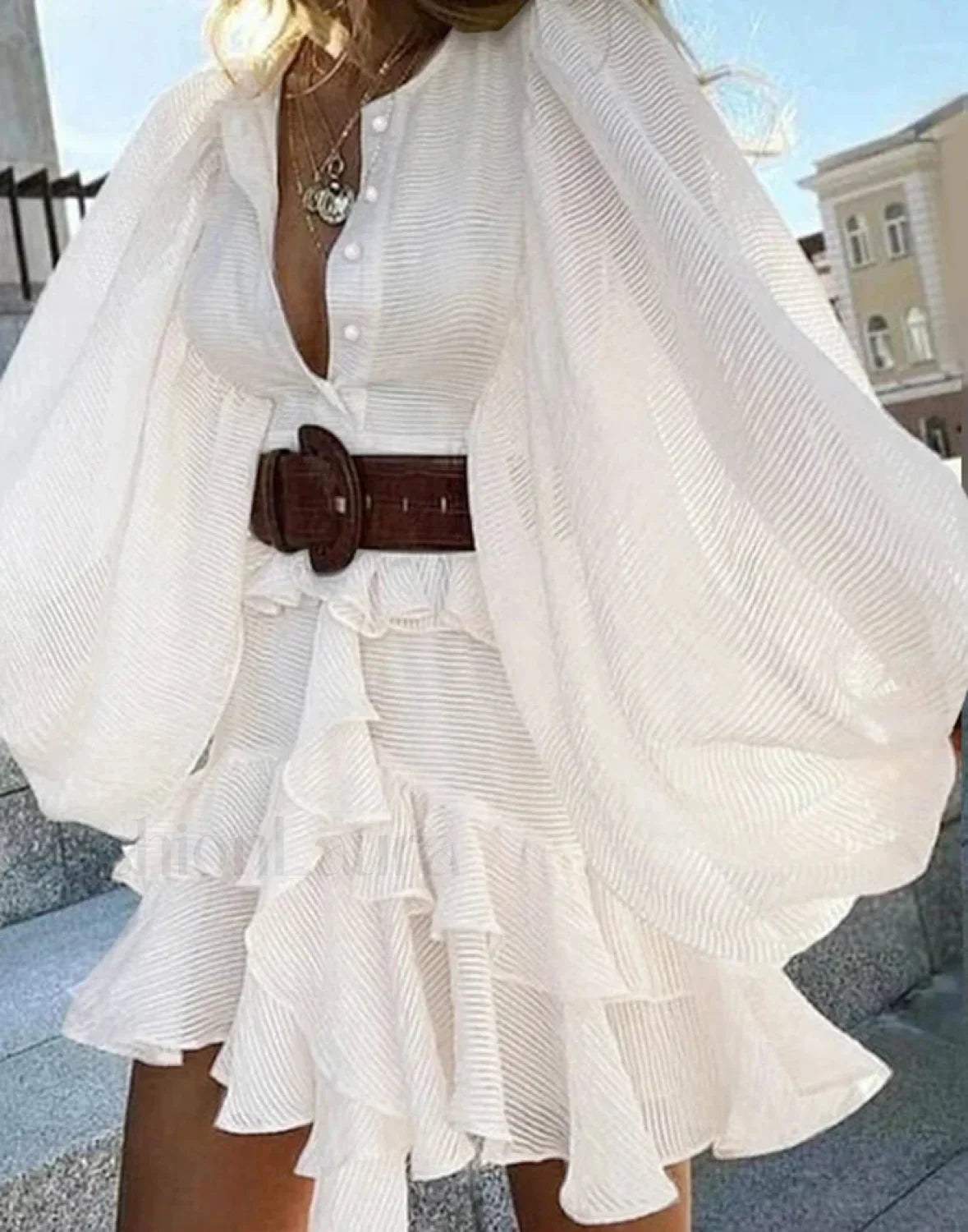 Ruffled Multi-Layer Boho Dress