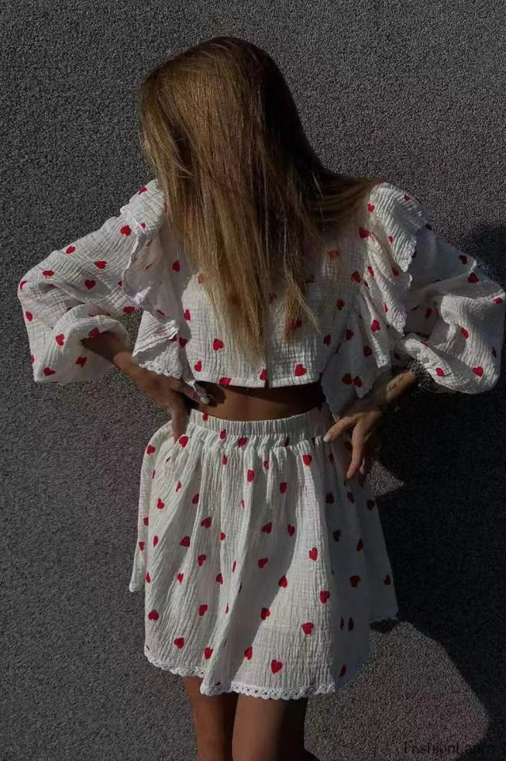 Ruffled Strawberry Stylish Print Skirt Set