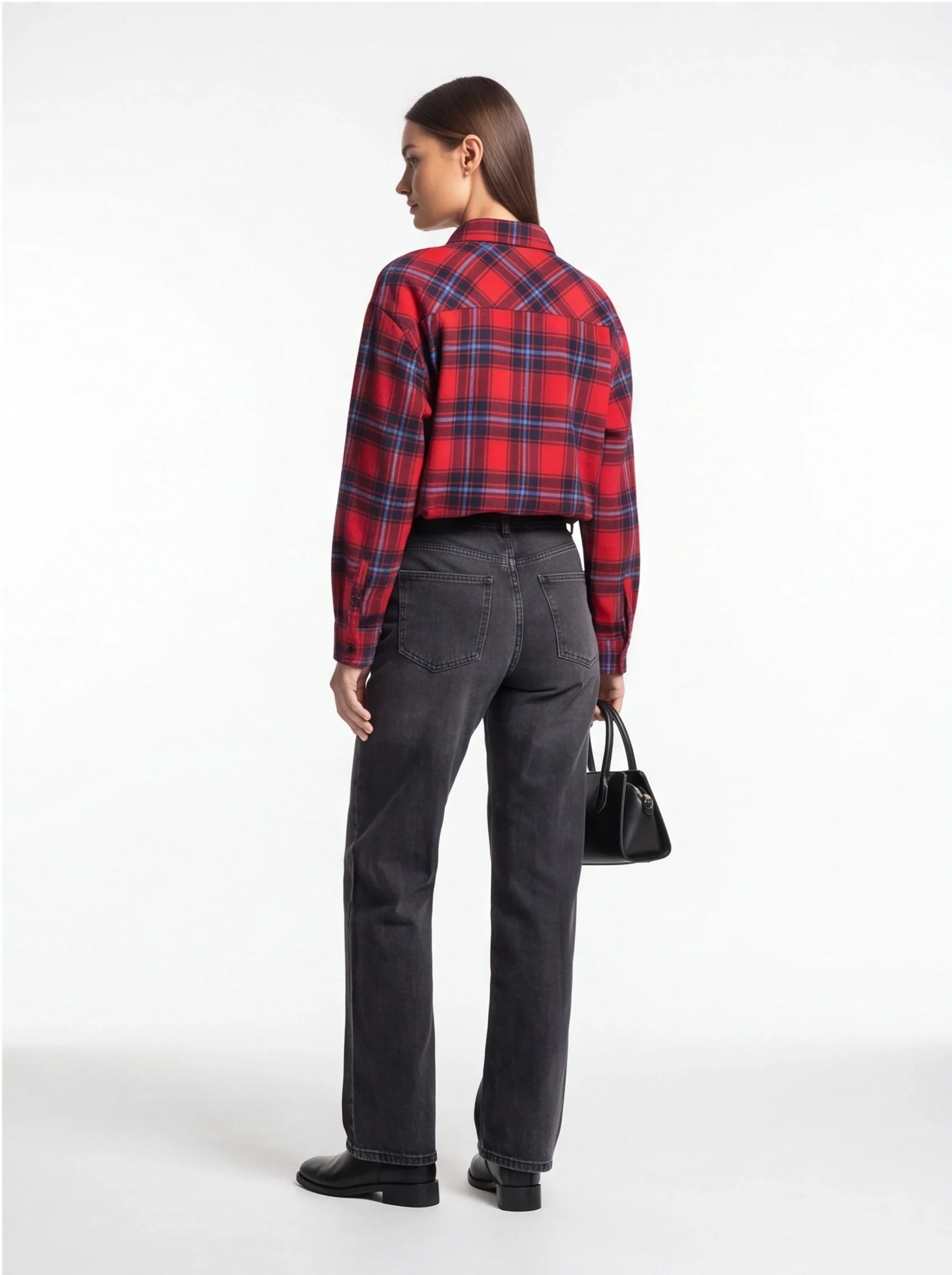 Stylish Oversized Red Plaid Shirt | Soft Fabric & Comfortable Fit