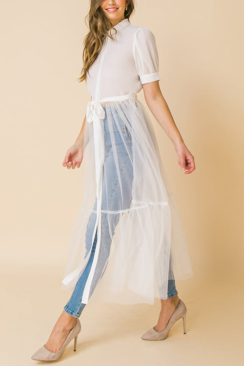 Showing Off A Little Shirt Cover Dress