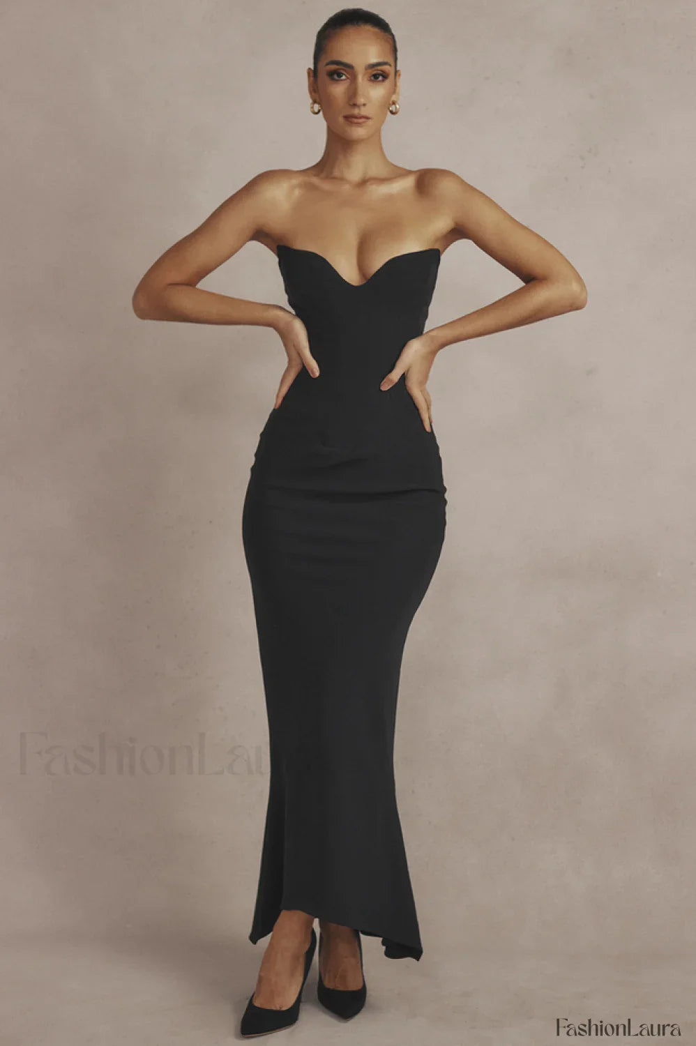 Sabine Black Tube Charming Top Tunic Dress