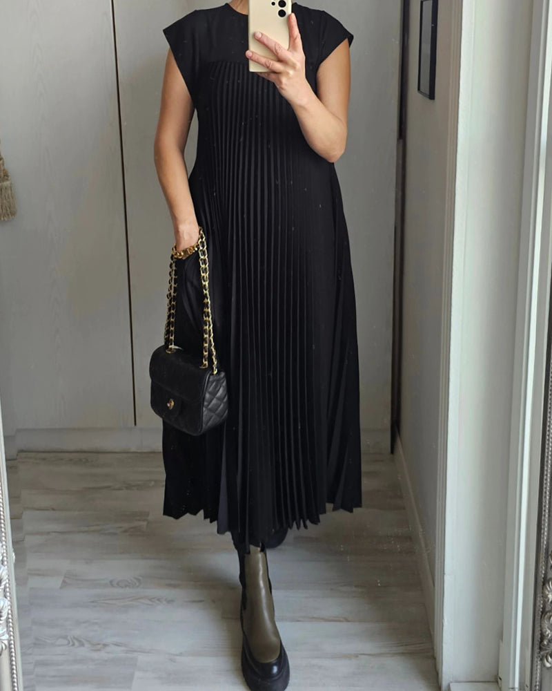 Harriet Chic Pleated Cotton Dress for Women Soft Comfortable Fit