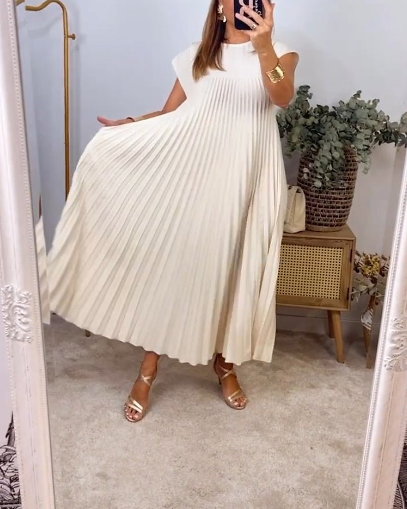 Harriet Chic Pleated Cotton Dress for Women Soft Comfortable Fit