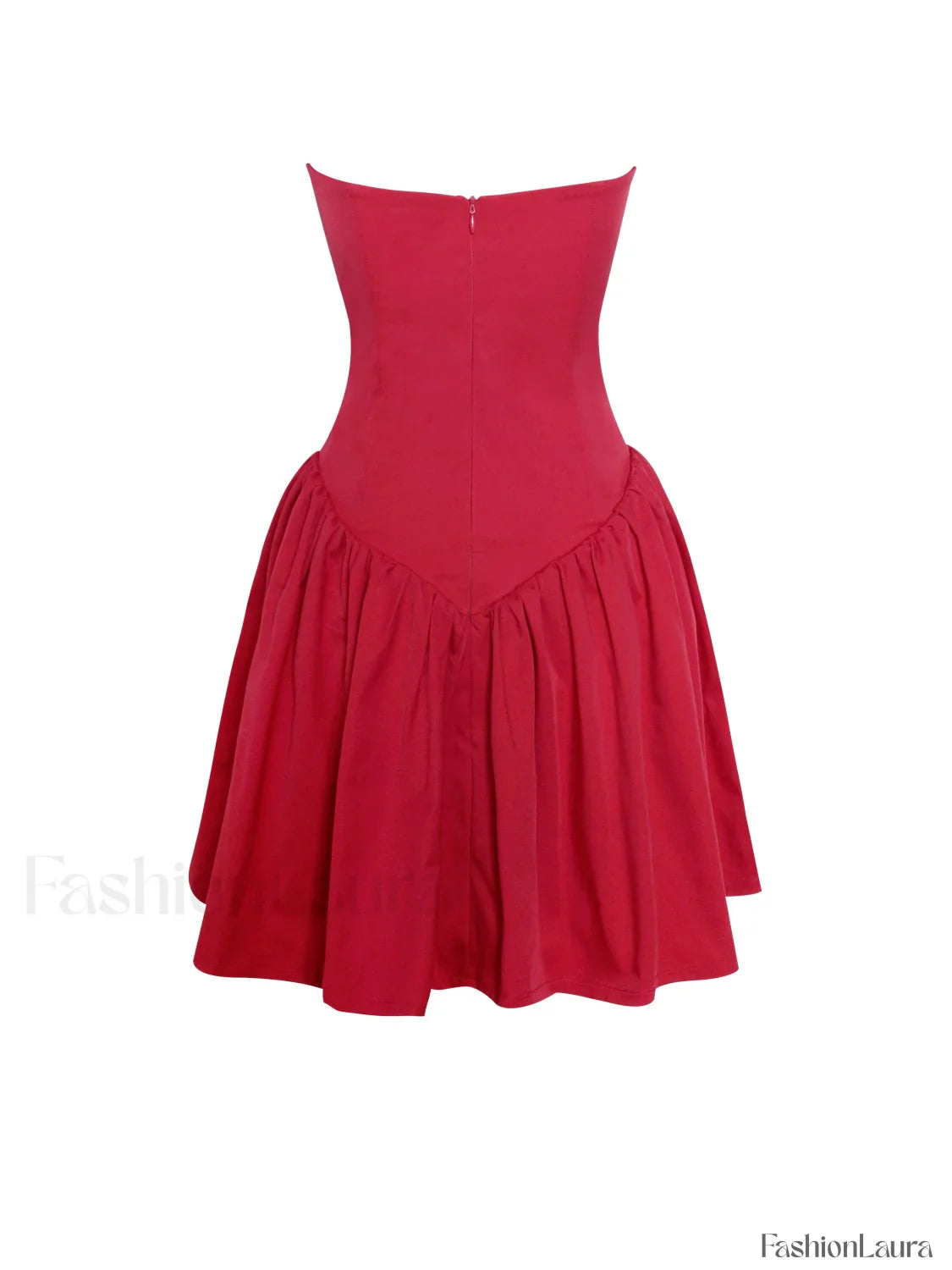 Sacha Red Lace Drop Graceful Waist Corset Puffy Mini Dress