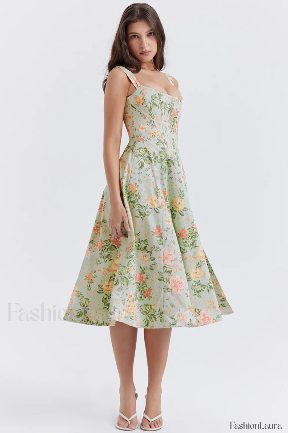 Saira Floral Stylish Print Midi Sundress
