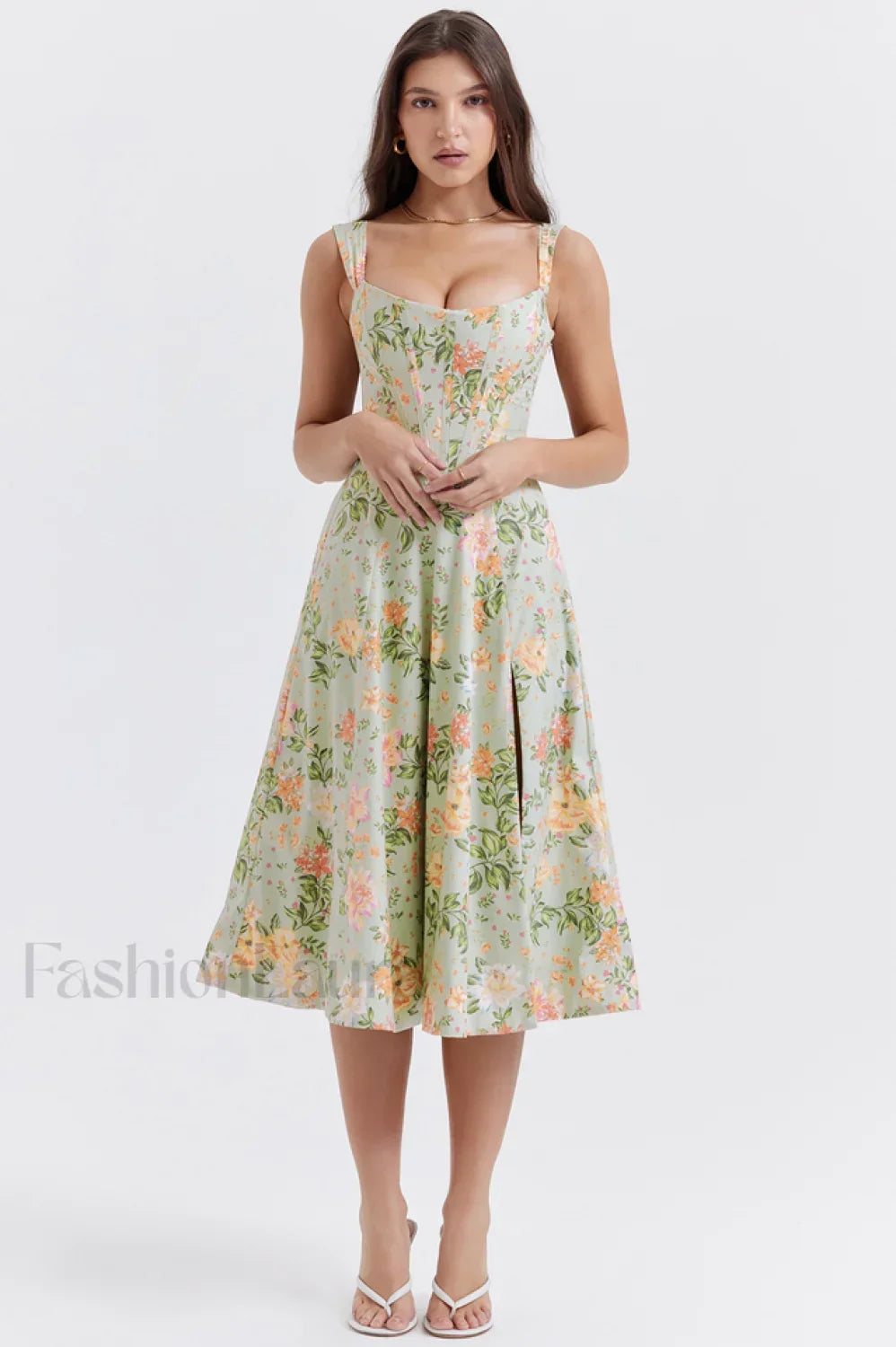 Saira Floral Stylish Print Midi Sundress
