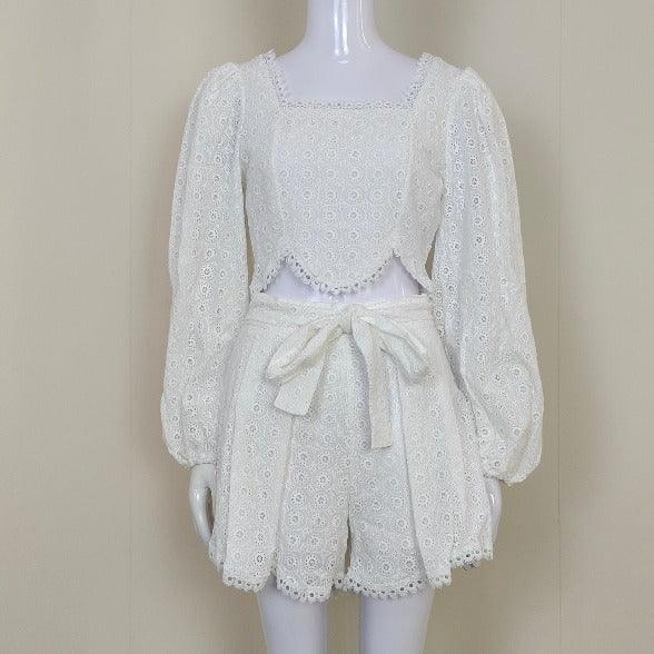 Sanchez Eyelet Skirt Set