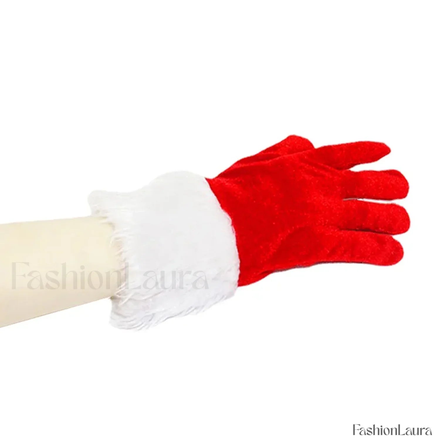 Santa Claus Festive White Fur Short Red Full Finger Fancy Dress Party Christmas Glove
