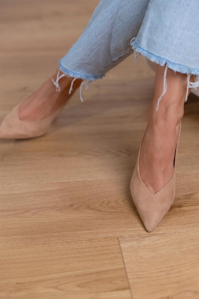 Pointed Toe Slingback Stiletto Heel Pumps